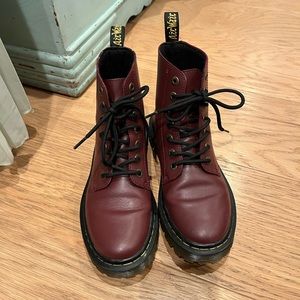 Maroon doc martens size 7
